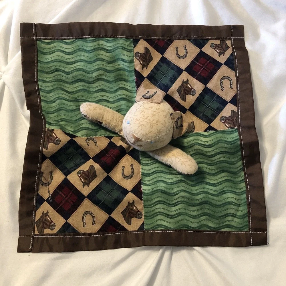 Lovey Security blanket cowboy bear  Western Horses